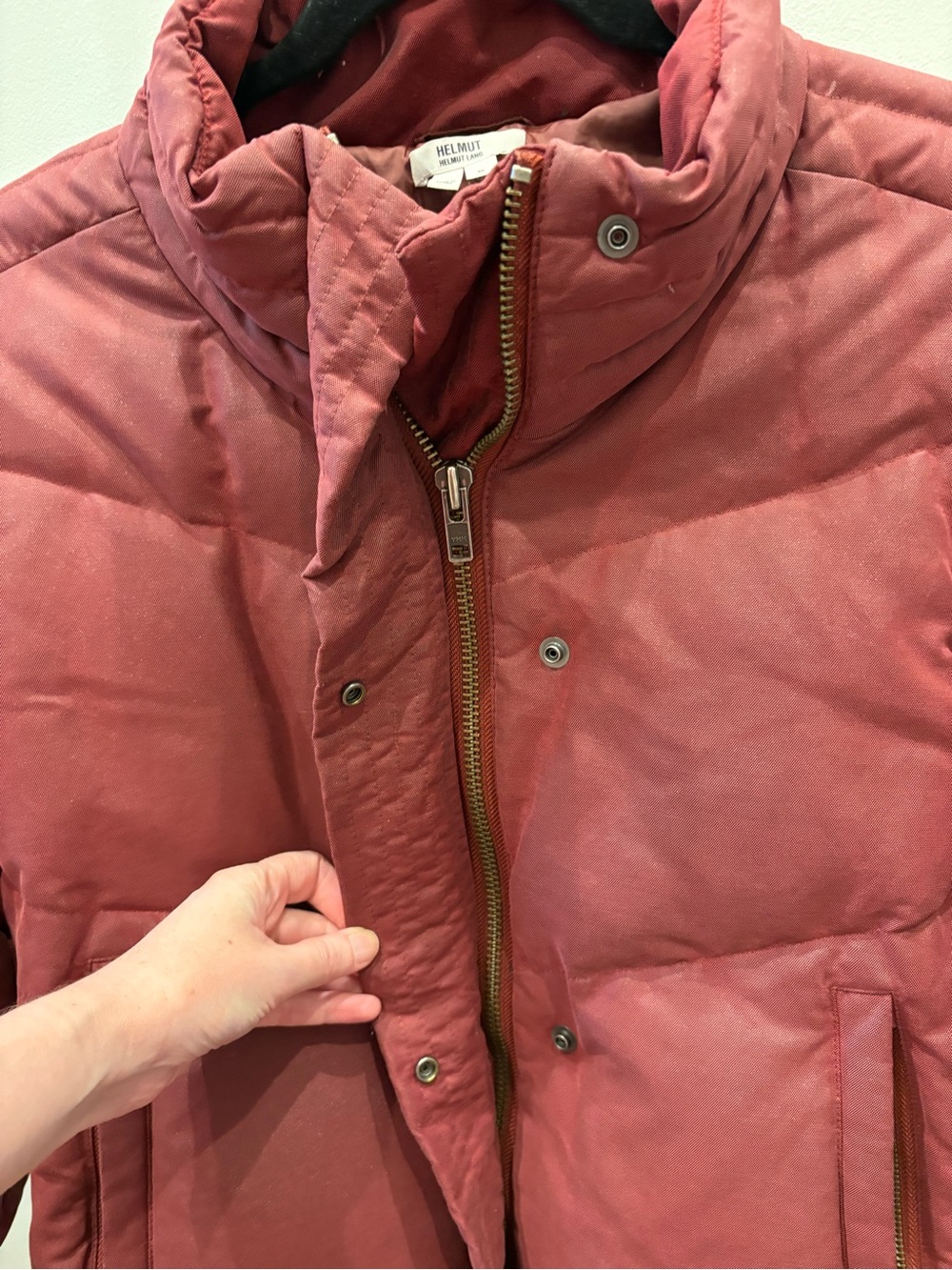 Helmut Lang Down Puffer Jacket Boxy Burgundy Maroon Small - Picture 5 of 14